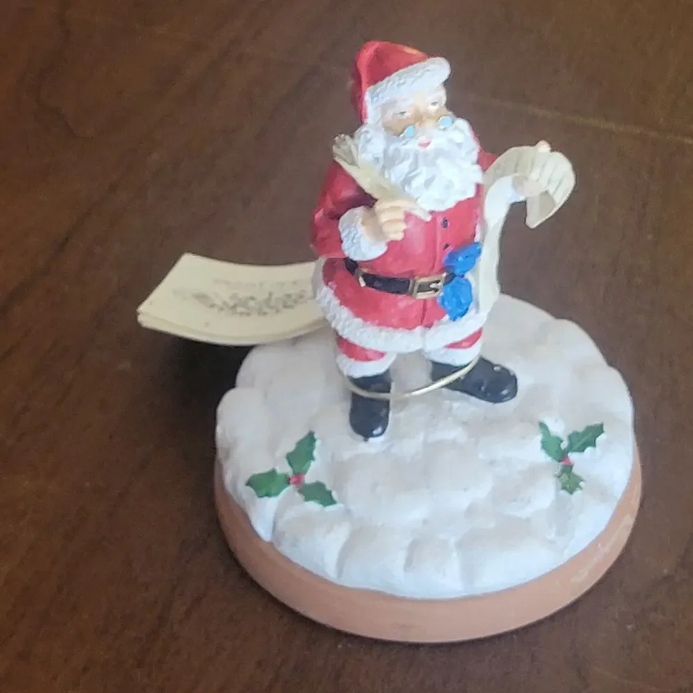 Vtg 1997 Shaker Hearth Santa Claus with List Christmas Cookie Press Clay Figure